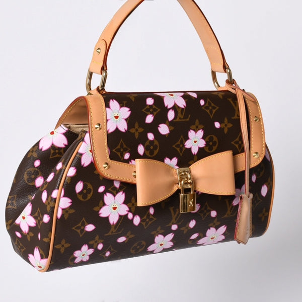 Very Good Condition LOUIS VUITTON Sack Retro PM Handbag M92012 Monogram Cherry Blossom Takashi Murakami Used 4a001243
