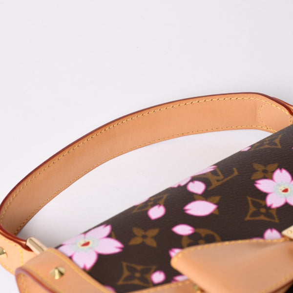 Very Good Condition LOUIS VUITTON Sack Retro PM Handbag M92012 Monogram Cherry Blossom Takashi Murakami Used 4a001243