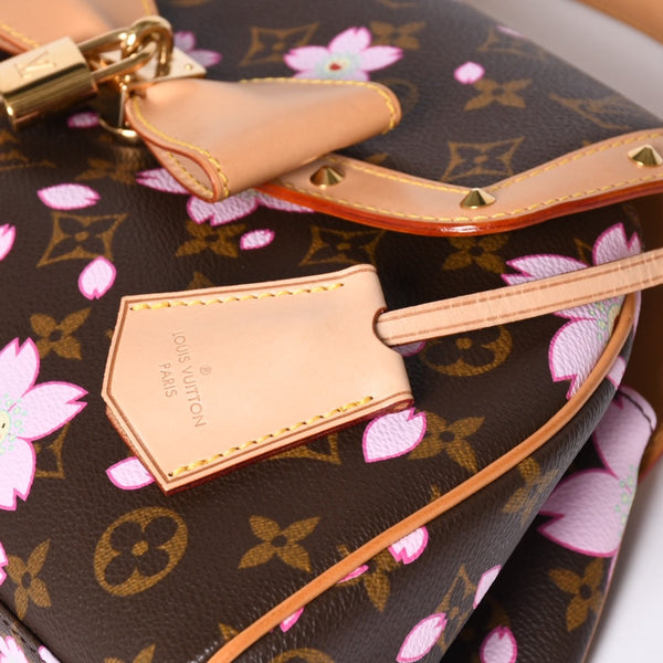 Very Good Condition LOUIS VUITTON Sack Retro PM Handbag M92012 Monogram Cherry Blossom Takashi Murakami Used 4a001243