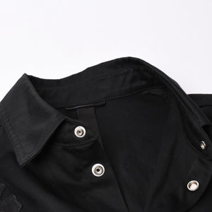 Very Good Condition CHROME HEARTS Y NOT WORK DOG Shirt Jacket Size XL Cross Patch 20 Patches Leopard Haraco Used 4a001359