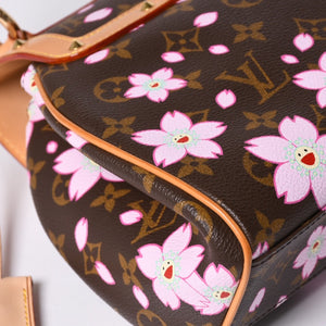 Very Good Condition LOUIS VUITTON Sack Retro PM Handbag M92012 Monogram Cherry Blossom Takashi Murakami Used 4a001243