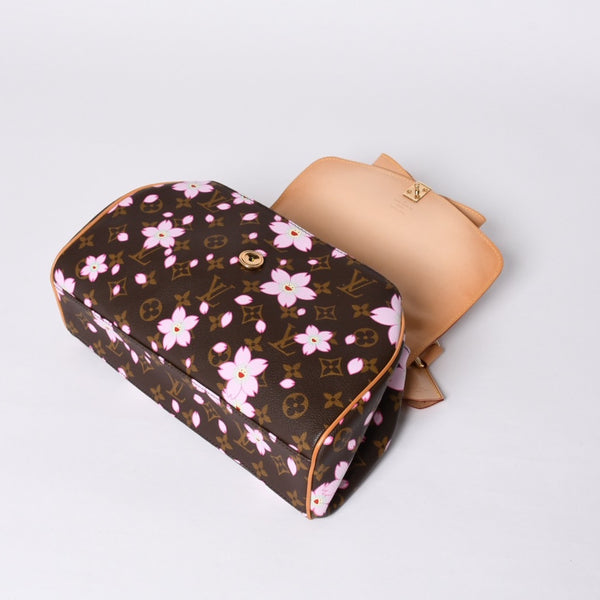 Very Good Condition LOUIS VUITTON Sack Retro PM Handbag M92012 Monogram Cherry Blossom Takashi Murakami Used 4a001243