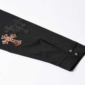 Very Good Condition CHROME HEARTS Y NOT WORK DOG Shirt Jacket Size XL Cross Patch 20 Patches Leopard Haraco Used 4a001359