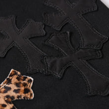 画像をギャラリービューアに読み込む, 極美品 CHROME HEARTS クロムハーツ Y NOT WORK DOG シャツジャケット サイズXL クロスパッチ 20パッチ レオパード ハラコ 中古 4a001359