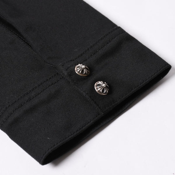 Very Good Condition CHROME HEARTS Y NOT WORK DOG Shirt Jacket Size XL Cross Patch 20 Patches Leopard Haraco Used 4a001359