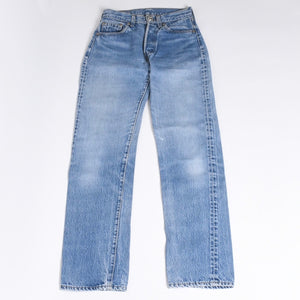 新品未使用 CHROME HEARTS クロムハーツ × LEVI'S リーバイス デニムパンツ ジーンズ サイズ27 クロスボールボタン インディゴブルー中古 4a001412