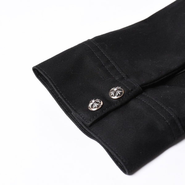 Very Good Condition CHROME HEARTS Y NOT WORK DOG Shirt Jacket Size XL Cross Patch 20 Patches Leopard Haraco Used 4a001359