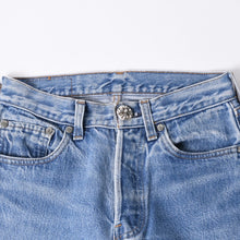 画像をギャラリービューアに読み込む, 新品未使用 CHROME HEARTS クロムハーツ × LEVI'S リーバイス デニムパンツ ジーンズ サイズ27 クロスボールボタン インディゴブルー中古 4a001412
