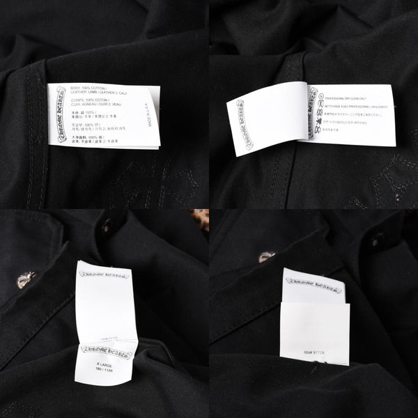 Very Good Condition CHROME HEARTS Y NOT WORK DOG Shirt Jacket Size XL Cross Patch 20 Patches Leopard Haraco Used 4a001359