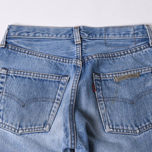 新品未使用 CHROME HEARTS クロムハーツ × LEVI'S リーバイス デニムパンツ ジーンズ サイズ27 クロスボールボタン インディゴブルー中古 4a001412