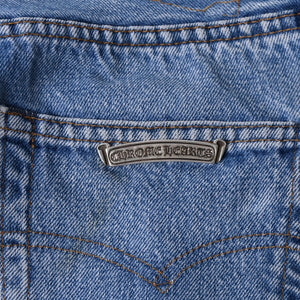 新品未使用 CHROME HEARTS クロムハーツ × LEVI'S リーバイス デニムパンツ ジーンズ サイズ27 クロスボールボタン インディゴブルー中古 4a001412