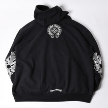 画像をギャラリービューアに読み込む, CHROME HEARTS クロムハーツ バックアーチロゴジップアップパーカー T-Bar USA Up Hoodie バックアーチ フローラルクロス ホースシュー ブラック 美品 中古 4a002034