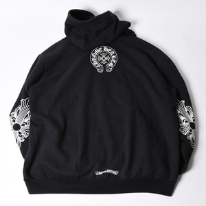 CHROME HEARTS Chrome Hearts Back Arch Logo Zip Up Hoodie T-Bar USA Up Hoodie Back Arch Floral Cross Horseshoe Black Good Condition Used 4a002034