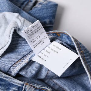 新品未使用 CHROME HEARTS クロムハーツ × LEVI'S リーバイス デニムパンツ ジーンズ サイズ27 クロスボールボタン インディゴブルー中古 4a001412