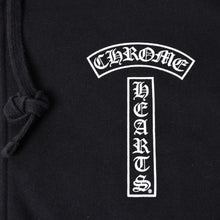 画像をギャラリービューアに読み込む, CHROME HEARTS クロムハーツ バックアーチロゴジップアップパーカー T-Bar USA Up Hoodie バックアーチ フローラルクロス ホースシュー ブラック 美品 中古 4a002034