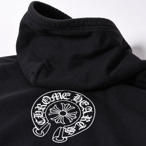 CHROME HEARTS Chrome Hearts Back Arch Logo Zip Up Hoodie T-Bar USA Up Hoodie Back Arch Floral Cross Horseshoe Black Good Condition Used 4a002034