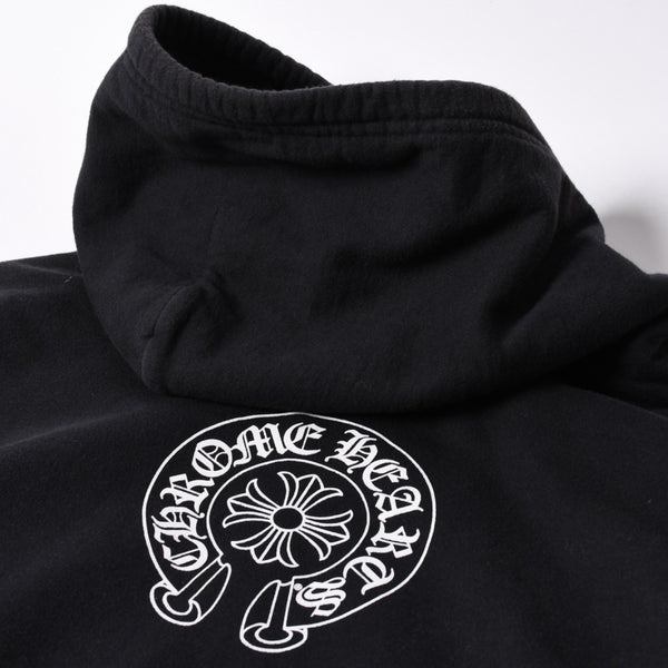 CHROME HEARTS Chrome Hearts Back Arch Logo Zip Up Hoodie T-Bar USA Up Hoodie Back Arch Floral Cross Horseshoe Black Good Condition Used 4a002034