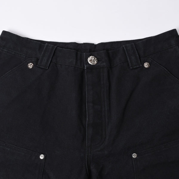 New and unused CHROME HEARTS CARPENTER DOUBLE KNEE Carpenter shorts size 34 with patch cross ball silver 925 used 4a001406