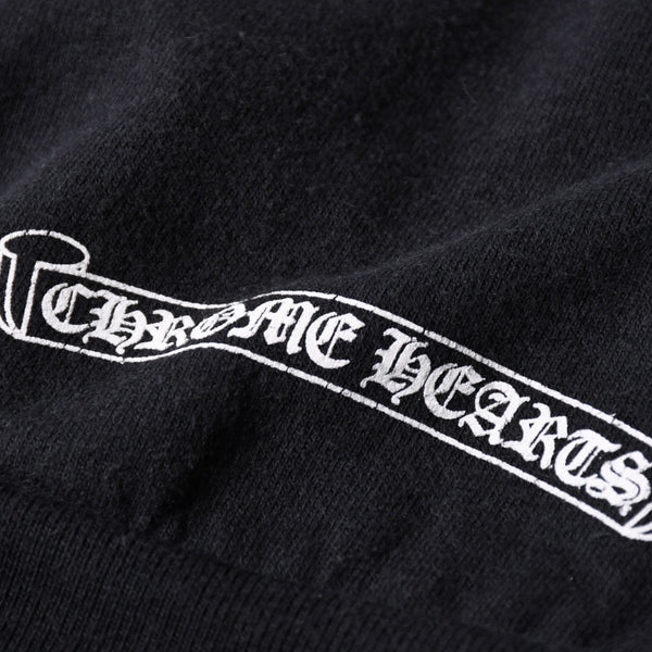 CHROME HEARTS Chrome Hearts Back Arch Logo Zip Up Hoodie T-Bar USA Up Hoodie Back Arch Floral Cross Horseshoe Black Good Condition Used 4a002034