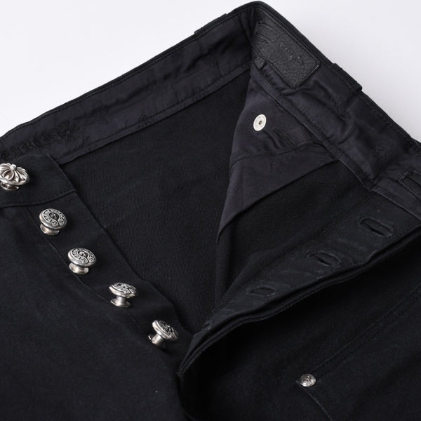 New and unused CHROME HEARTS CARPENTER DOUBLE KNEE Carpenter shorts size 34 with patch cross ball silver 925 used 4a001406
