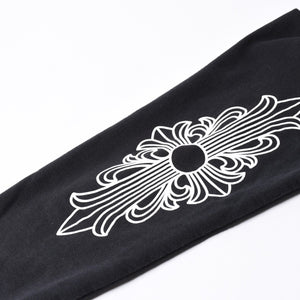 CHROME HEARTS Chrome Hearts Back Arch Logo Zip Up Hoodie T-Bar USA Up Hoodie Back Arch Floral Cross Horseshoe Black Good Condition Used 4a002034