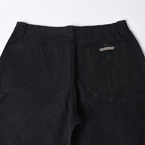 New and unused CHROME HEARTS CARPENTER DOUBLE KNEE Carpenter shorts size 34 with patch cross ball silver 925 used 4a001406