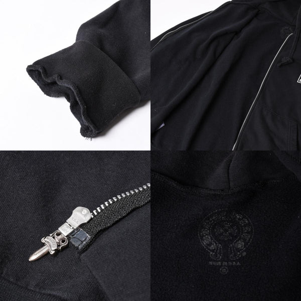 CHROME HEARTS Chrome Hearts Back Arch Logo Zip Up Hoodie T-Bar USA Up Hoodie Back Arch Floral Cross Horseshoe Black Good Condition Used 4a002034
