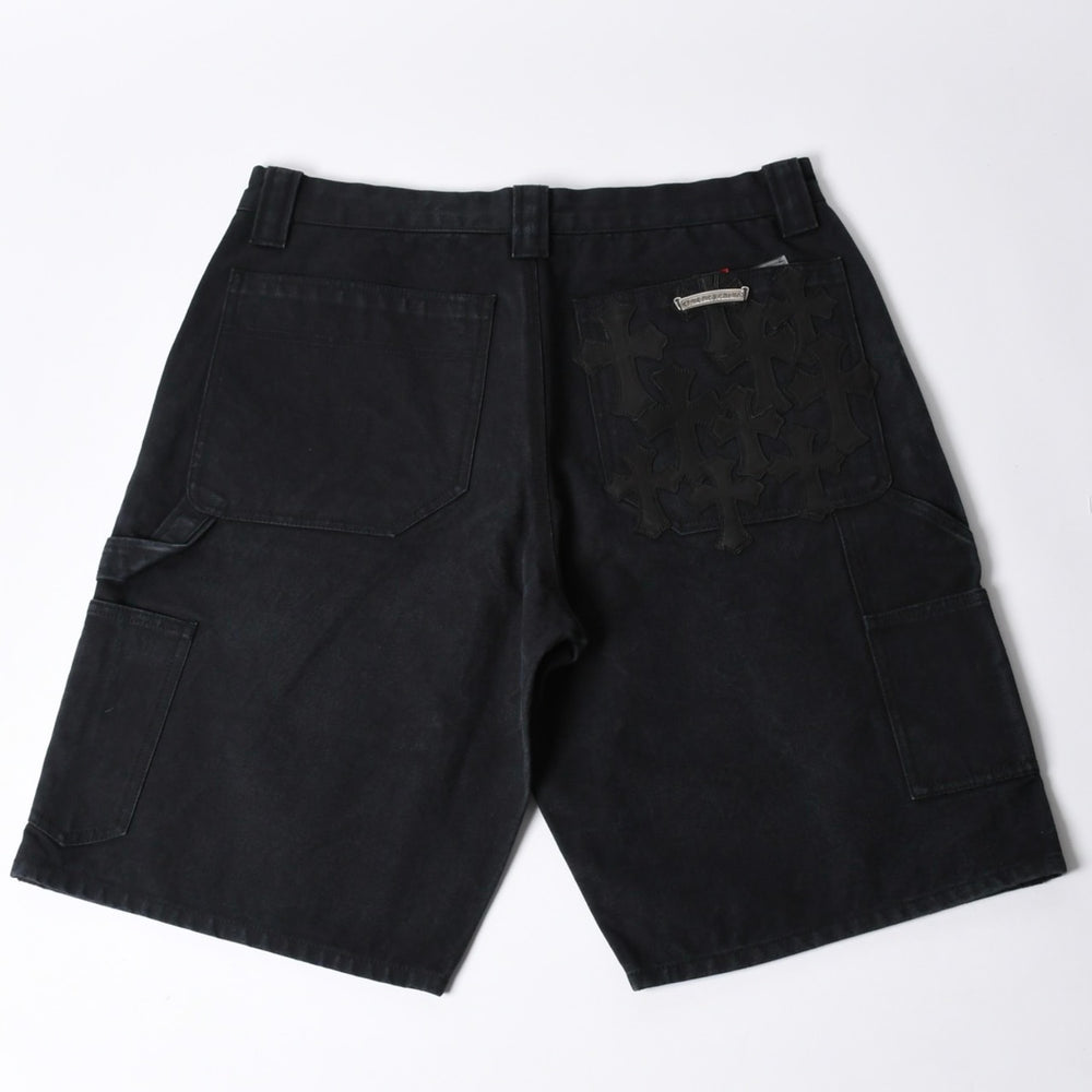 新品未使用 CHROME HEARTS クロムハーツ CARPENTER DOUBLE KNEE カーペンター ハーフパンツ サイズ34 パッチ付き クロスボール シルバー925 中古 4a001406
