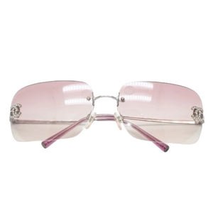 CHANEL rimless sunglasses, size 62◻17 120 4017-D Pink Clear Color Excellent Condition Used 4a001390