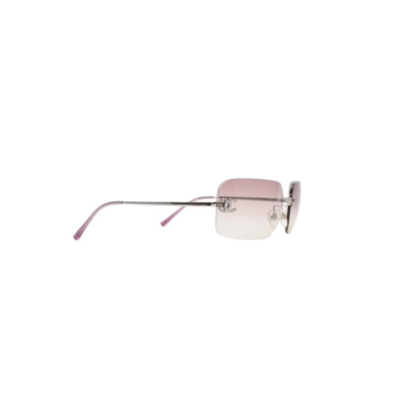 CHANEL rimless sunglasses, size 62◻17 120 4017-D Pink Clear Color Excellent Condition Used 4a001390