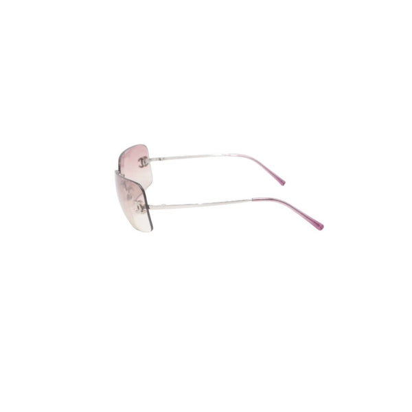 CHANEL rimless sunglasses, size 62◻17 120 4017-D Pink Clear Color Excellent Condition Used 4a001390