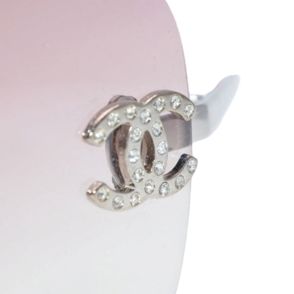 CHANEL rimless sunglasses, size 62◻17 120 4017-D Pink Clear Color Excellent Condition Used 4a001390
