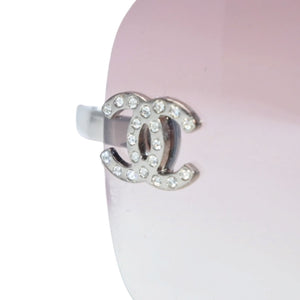 CHANEL rimless sunglasses, size 62◻17 120 4017-D Pink Clear Color Excellent Condition Used 4a001390