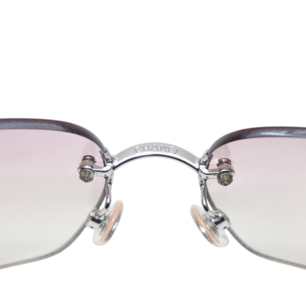 CHANEL rimless sunglasses, size 62◻17 120 4017-D Pink Clear Color Excellent Condition Used 4a001390