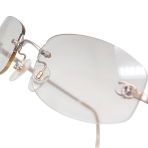 CHANEL rimless sunglasses, size 62◻17 120 4017-D Pink Clear Color Excellent Condition Used 4a001390