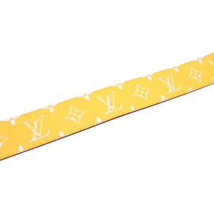 Very Good Condition LouisVuitton Belt LV Initial M8458 Monogram Canvas Yellow White Gold Hardware Used 4a001310
