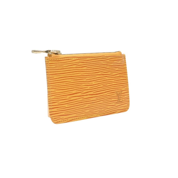 極美品 LOUIS VUITTON ルイ ヴィトン ポシェット クレ コインケース M63809 タッシリーイエロー エピレザー ゴールド金具 中古 4a001251