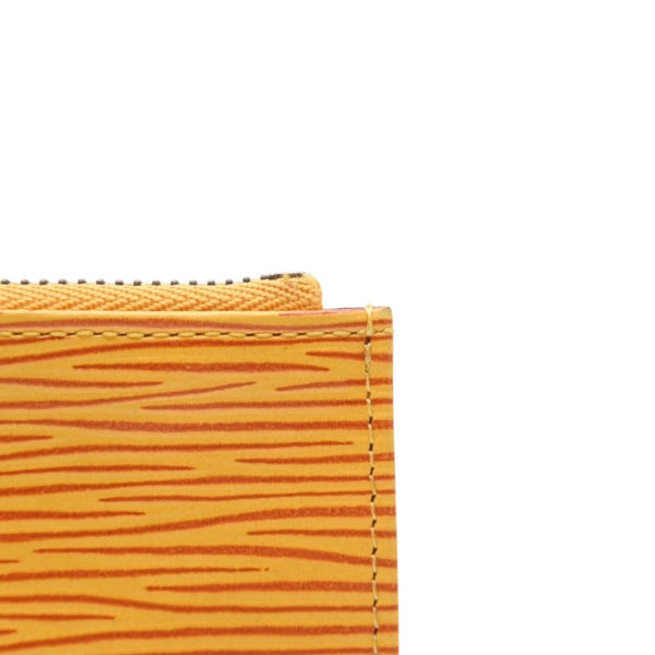 極美品 LOUIS VUITTON ルイ ヴィトン ポシェット クレ コインケース M63809 タッシリーイエロー エピレザー ゴールド金具 中古 4a001251