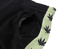 画像をギャラリービューアに読み込む, lucien pellat finet ルシアンペラフィネ スラックス ジャージ 大麻柄 ARJ04F ポリエステル ブラック グリーン サイズXS 美品 中古 4b006338