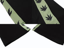 画像をギャラリービューアに読み込む, lucien pellat finet ルシアンペラフィネ スラックス ジャージ 大麻柄 ARJ04F ポリエステル ブラック グリーン サイズXS 美品 中古 4b006338