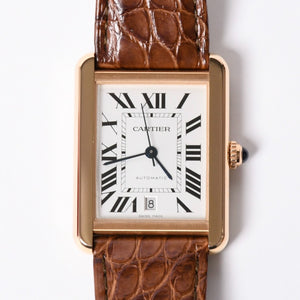 極美品 CARTIER カルティエ TANK SOLO XL タンクソロ XL 腕時計 W5200026 重量61.63g K18PG 自動巻 Au750刻印 白文字盤 中古 4a001801