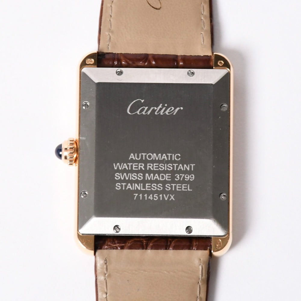 Mint condition CARTIER Tank Solo XL wristwatch W5200026 Weight 61.63g, 18K rose gold, automatic winding, Au750 engraved, white dial, pre-owned, item number 4a001801