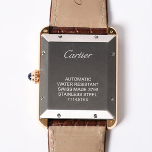 極美品 CARTIER カルティエ TANK SOLO XL タンクソロ XL 腕時計 W5200026 重量61.63g K18PG 自動巻 Au750刻印 白文字盤 中古 4a001801