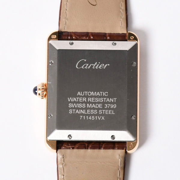 極美品 CARTIER カルティエ TANK SOLO XL タンクソロ XL 腕時計 W5200026 重量61.63g K18PG 自動巻 Au750刻印 白文字盤 中古 4a001801
