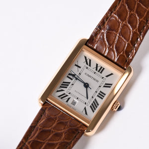 極美品 CARTIER カルティエ TANK SOLO XL タンクソロ XL 腕時計 W5200026 重量61.63g K18PG 自動巻 Au750刻印 白文字盤 中古 4a001801