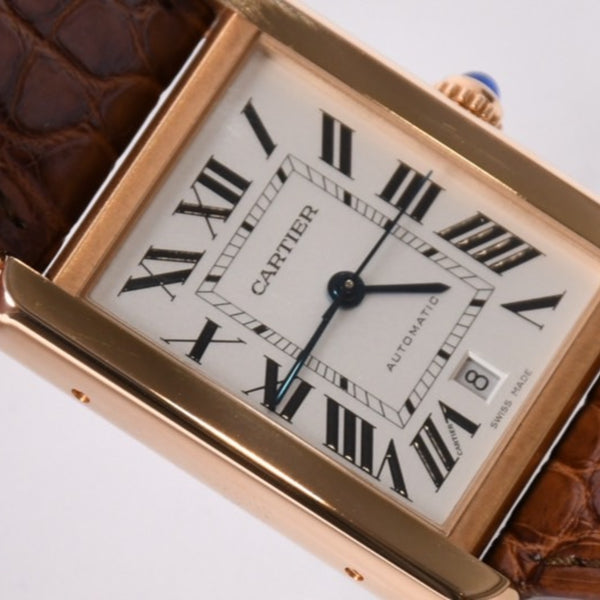極美品 CARTIER カルティエ TANK SOLO XL タンクソロ XL 腕時計 W5200026 重量61.63g K18PG 自動巻 Au750刻印 白文字盤 中古 4a001801