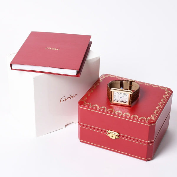 極美品 CARTIER カルティエ TANK SOLO XL タンクソロ XL 腕時計 W5200026 重量61.63g K18PG 自動巻 Au750刻印 白文字盤 中古 4a001801