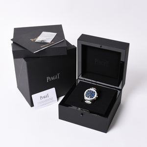 PIAGET Polo Watch Weight Approx. 162.56g G0A41006 Blue Dial Automatic Chronograph Stainless Steel Good Condition Used 4a001788
