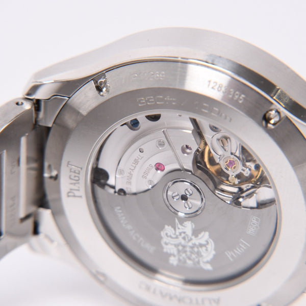 PIAGET Polo Watch Weight Approx. 162.56g G0A41006 Blue Dial Automatic Chronograph Stainless Steel Good Condition Used 4a001788