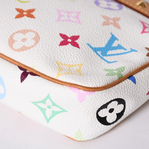 Very Good Condition LOUIS VUITTON Pochette Accessory Pouch M92649 Monogram Multicolor White Takashi Murakami Used 4a001937
